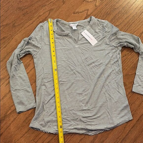 NWT Liz Claiborne Striped Long Sleeve Top - Picture 6 of 8